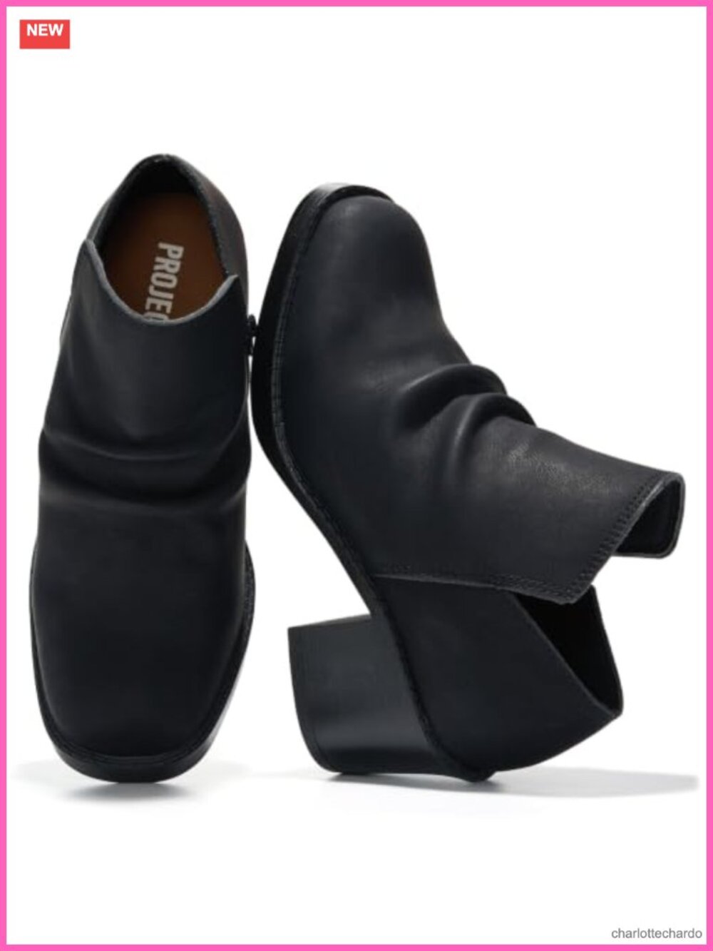 Genuine Leather Slouch Ankle Boots Women Heeled Block Bootie